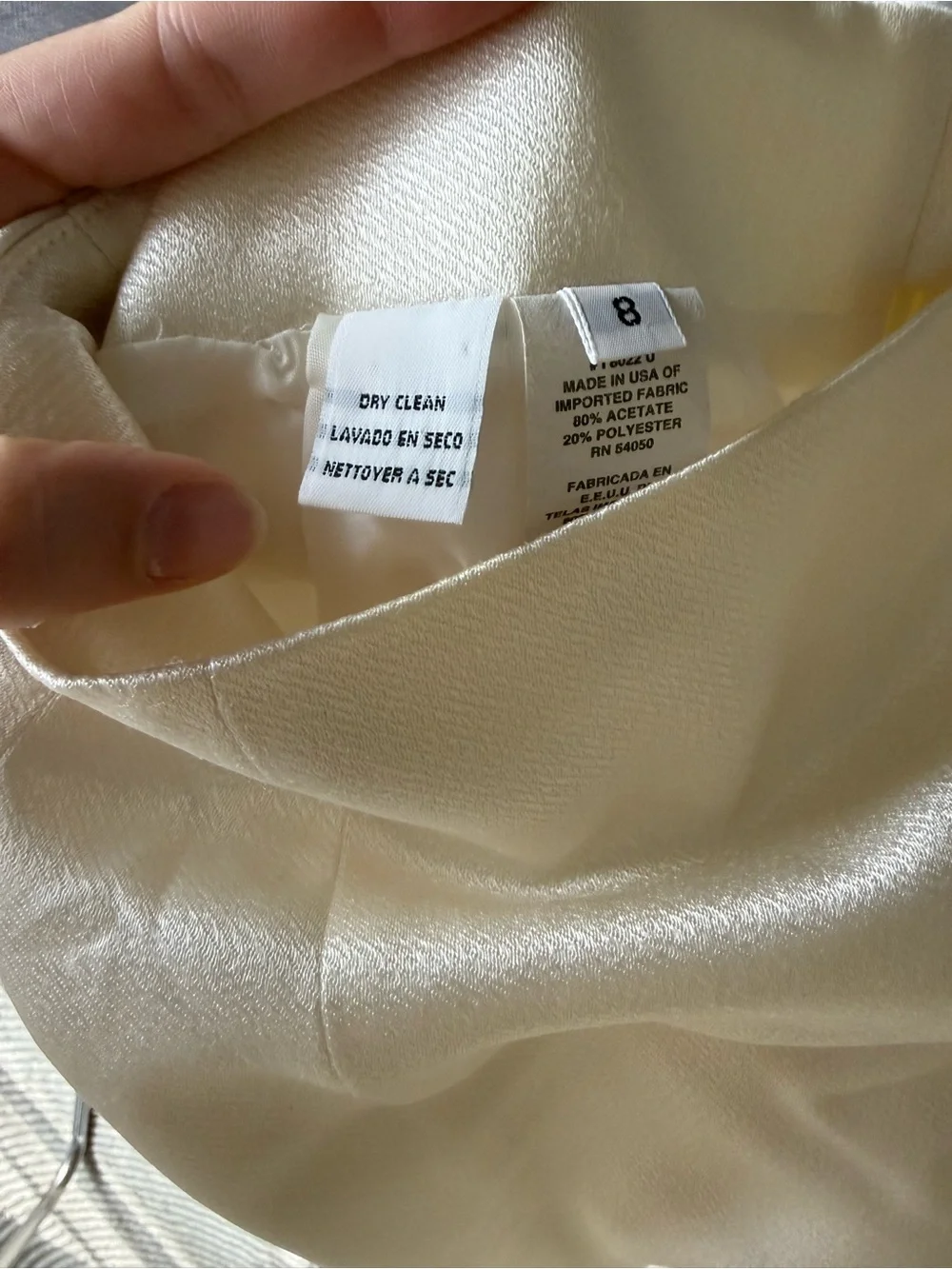 Vintage Christian Dior Ivory Satin skit set Bridal / Minimalist 90s Dior - Picture 4 of 12